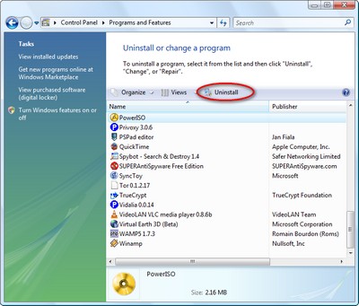 Deleting Unwanted Programs Windows 7