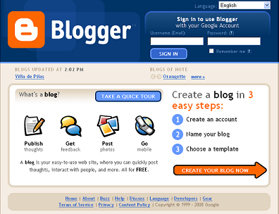 Start a Blog with Blogger