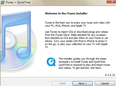 iTunes installer Wizard