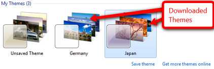 Your new Windows 7 themes