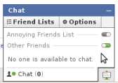 Go offline on Facebook friends list