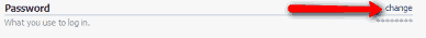 Change Facebook password link