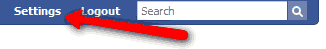 Click Facebook Settings