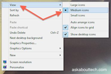 Windows 10 - How to Change Icon Size - Ask About Tech