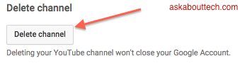 Delete Youtube Channel Button
