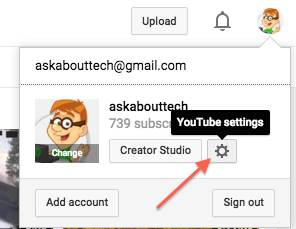 Youtube Settings Icon