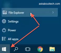 Click Start then File Explorer 