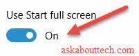 Use Start full screen