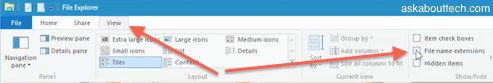 Show File Extensions