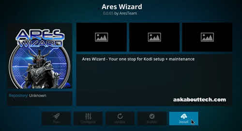 Reset Kodi using Ares Wizard