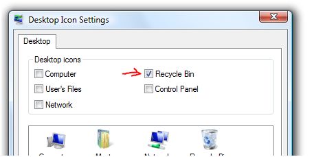 vista recycle bin disappeared